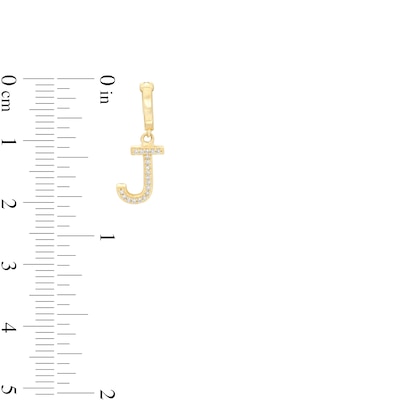 Diamond Accent "J" Necklace Charm in 10K Gold