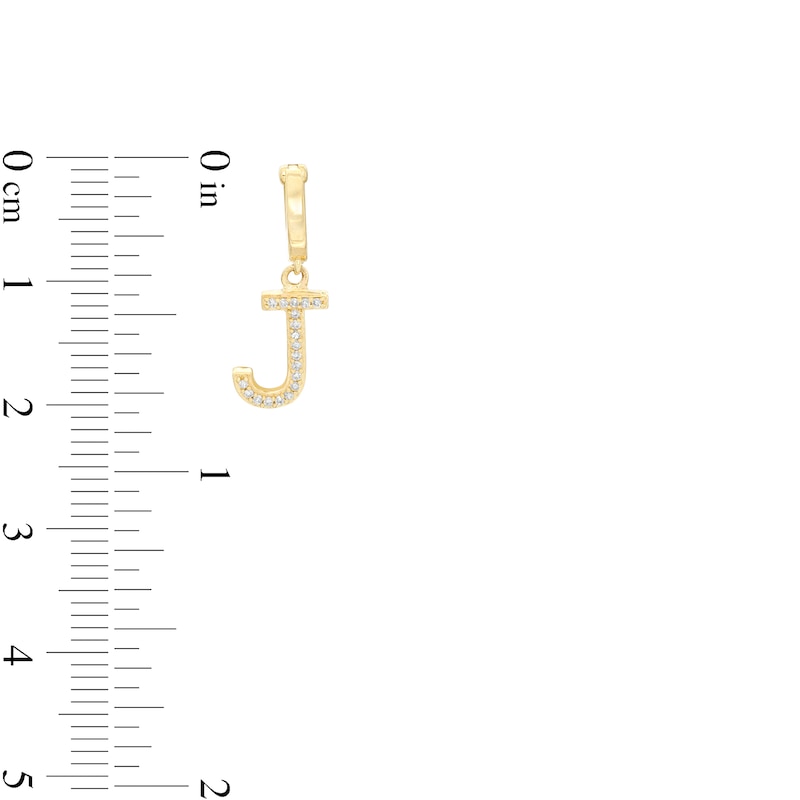 Main Image 2 of Diamond Accent &quot;J&quot; Necklace Charm in 10K Gold