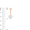 Thumbnail Image 3 of Rose Ion Plated Solitaire and Floral Belly Button Ring Set - 14G