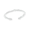 Thumbnail Image 1 of Adjustable Textured Crown and Beaded Two Piece Toe Ring Set in Sterling Silver