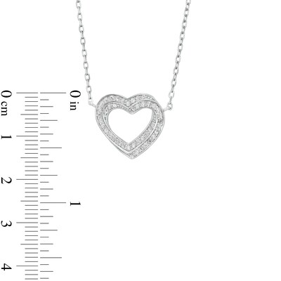 Cubic Zirconia Interlocking Hearts Necklace in Sterling Silver