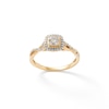 Thumbnail Image 0 of 1/5 CT. T.W. Composite Diamond Cushion Frame Twist Shank Vintage-Style Promise Ring in 10K Gold