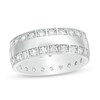 Thumbnail Image 1 of Cubic Zirconia Border Triple Row Eternity Band in Sterling Silver - Size 10