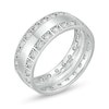 Thumbnail Image 2 of Cubic Zirconia Border Triple Row Eternity Band in Sterling Silver - Size 10
