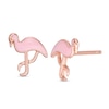 Thumbnail Image 1 of Child's Enamel Pink Flamingo in Sterling Silver with 14K Rose Gold Plate