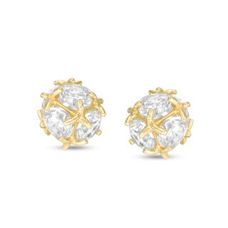 Child's Cubic Zirconia Ball Stud Earrings in 14K Gold