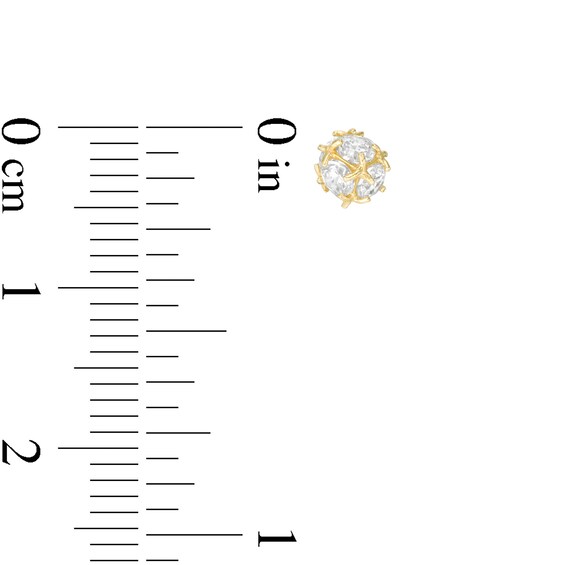 Child's Cubic Zirconia Ball Stud Earrings in 14K Gold