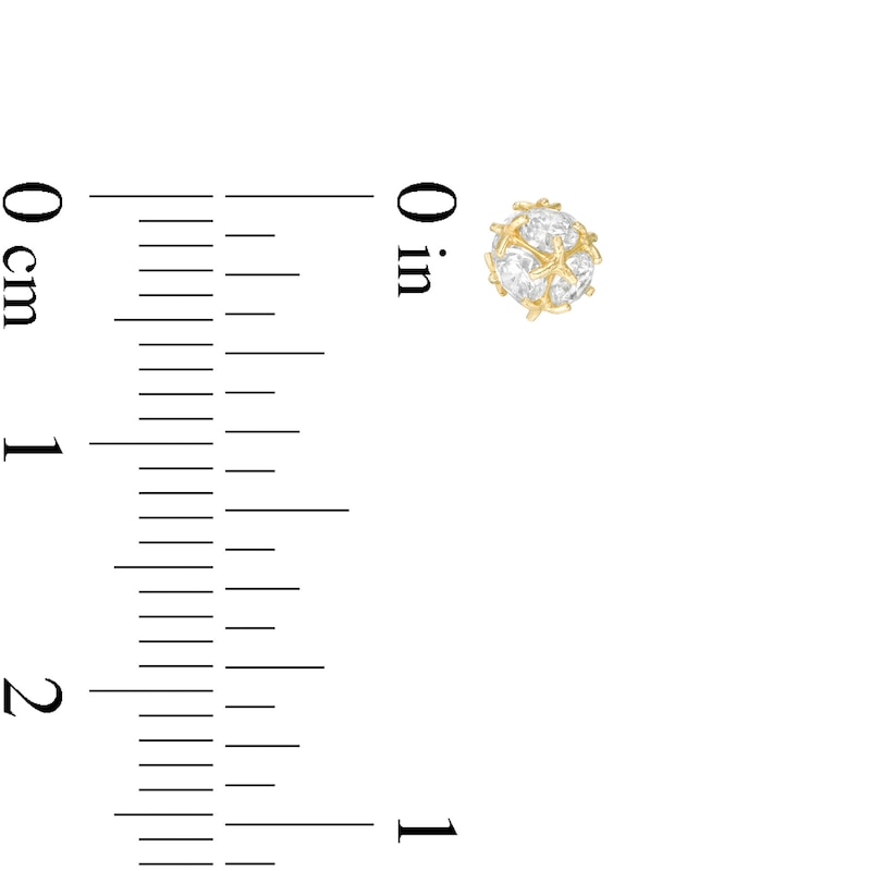 Main Image 2 of Child's Cubic Zirconia Ball Stud Earrings in 14K Gold