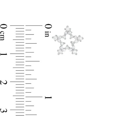 Child's Cubic Zirconia Star Outline Stud Earrings in Sterling Silver