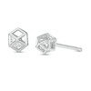 Thumbnail Image 0 of Child's Cubic Zirconia Geometric Cage Stud Earrings in Sterling Silver