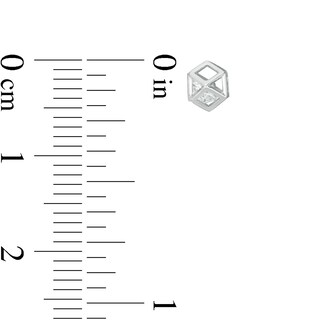 Child's Cubic Zirconia Geometric Cage Stud Earrings in Sterling Silver