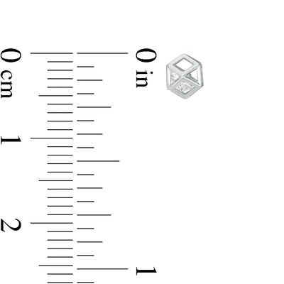 Child's Cubic Zirconia Geometric Cage Stud Earrings in Sterling Silver