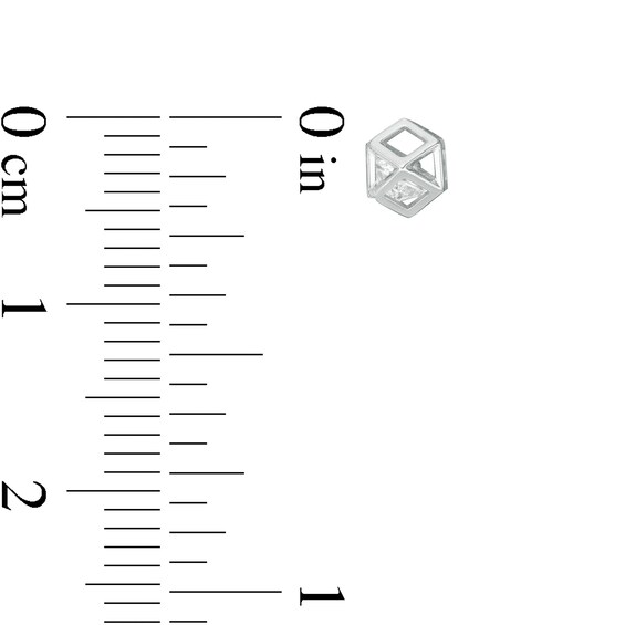 Child's Cubic Zirconia Geometric Cage Stud Earrings in Sterling Silver