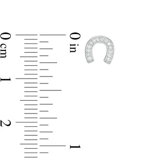 Child's Cubic Zirconia Horseshoe Stud Earrings in Sterling Silver