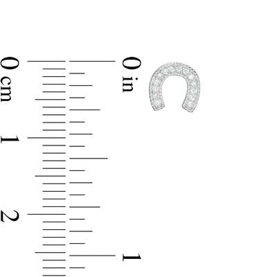 Child's Cubic Zirconia Horseshoe Stud Earrings in Sterling Silver