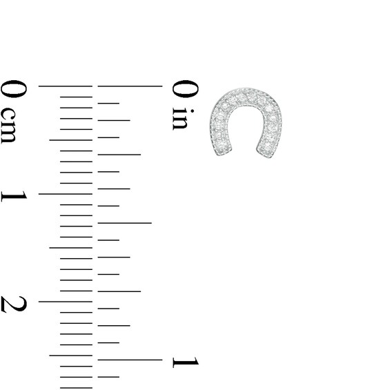 Child's Cubic Zirconia Horseshoe Stud Earrings in Sterling Silver