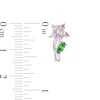 Thumbnail Image 2 of Child's Round Pink and Marquise Green Cubic Zirconia Flower Stud Earrings in Solid Sterling Silver