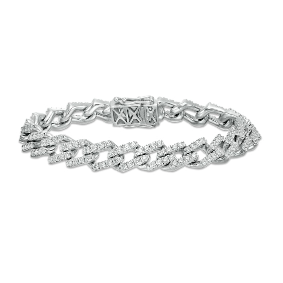 Cubic Zirconia Link Chain Bracelet in Sterling Silver - 8.5"
