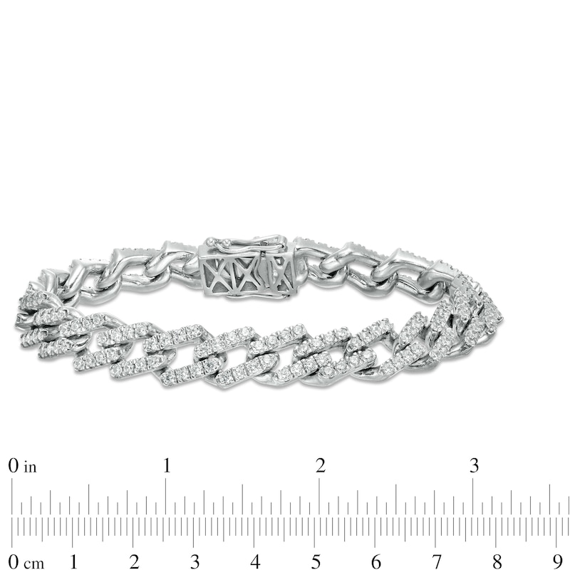 Cubic Zirconia Link Chain Bracelet in Sterling Silver - 8.5"
