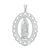 Thumbnail Image 0 of Virgin Mary Oval Frame Vintage-Style Necklace Charm in Sterling Silver