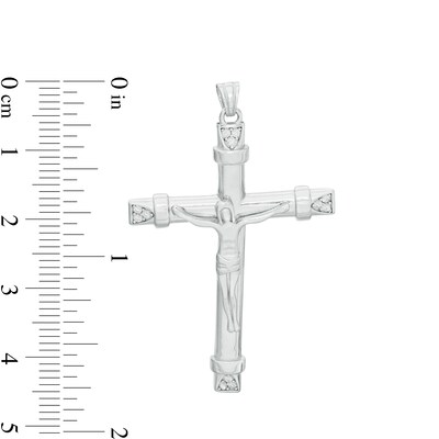Cubic Zirconia Crucifix Necklace Charm in Sterling Silver