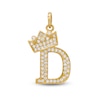 Thumbnail Image 0 of Cubic Zirconia "D" Initial with Tilted Crown Necklace Charm in 10K Solid Gold