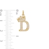 Thumbnail Image 1 of Cubic Zirconia "D" Initial with Tilted Crown Necklace Charm in 10K Solid Gold