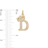 Thumbnail Image 2 of Cubic Zirconia "D" Initial with Tilted Crown Necklace Charm in 10K Solid Gold
