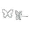 Thumbnail Image 1 of Cubic Zirconia Butterfly Stud Earrings in Sterling Silver