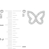 Thumbnail Image 2 of Cubic Zirconia Butterfly Stud Earrings in Sterling Silver