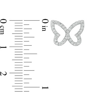 Cubic Zirconia Butterfly Stud Earrings in Sterling Silver
