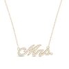 Thumbnail Image 0 of Cubic Zirconia Cursive "Mrs." Necklace in 10K Gold