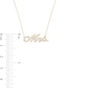 Thumbnail Image 1 of Cubic Zirconia Cursive "Mrs." Necklace in 10K Gold