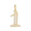 Thumbnail Image 1 of Cubic Zirconia Number "1" Necklace Charm in 10K Gold