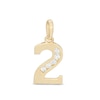 Thumbnail Image 1 of Cubic Zirconia Number "2" Necklace Charm in 10K Gold