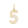 Thumbnail Image 1 of Cubic Zirconia Number "5" Necklace Charm in 10K Gold
