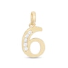 Thumbnail Image 1 of Cubic Zirconia Number "6" Necklace Charm in 10K Gold