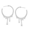 Thumbnail Image 1 of Cubic Zirconia Dripping Hoop Earrings in Sterling Silver