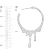 Thumbnail Image 1 of Cubic Zirconia Dripping Hoop Earrings in Sterling Silver