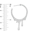 Thumbnail Image 2 of Cubic Zirconia Dripping Hoop Earrings in Sterling Silver