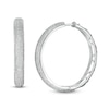 Thumbnail Image 1 of 33mm Cubic Zirconia Multi-Row Dome Hoop Earrings in Sterling Silver