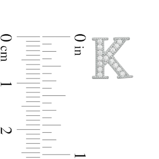 Solid Sterling Silver CZ Vintage-Style "K" Initial Studs