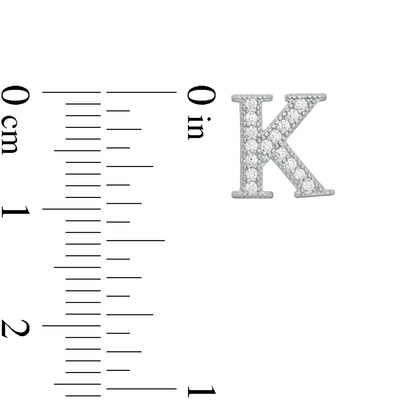 Solid Sterling Silver CZ Vintage-Style "K" Initial Studs