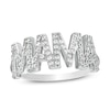 Cubic Zirconia "MAMA" Ring in Sterling Silver - Size 7