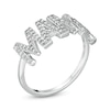 Cubic Zirconia "MAMA" Ring in Sterling Silver - Size 7