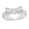 Thumbnail Image 1 of Cubic Zirconia Bow Ring in Sterling Silver - Size 7