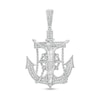 Thumbnail Image 1 of Cubic Zirconia Crucifix Anchor Necklace Charm in Sterling Silver