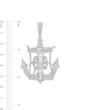 Thumbnail Image 2 of Cubic Zirconia Crucifix Anchor Necklace Charm in Sterling Silver