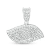 Thumbnail Image 1 of Cubic Zirconia Pavé Evil Eye Necklace Charm in Sterling Silver
