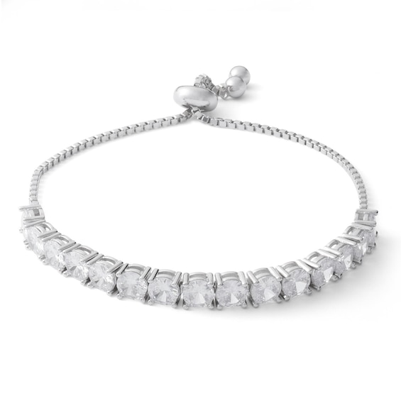 5mm Cubic Zirconia Line Bolo Bracelet in Sterling Silver - 10"